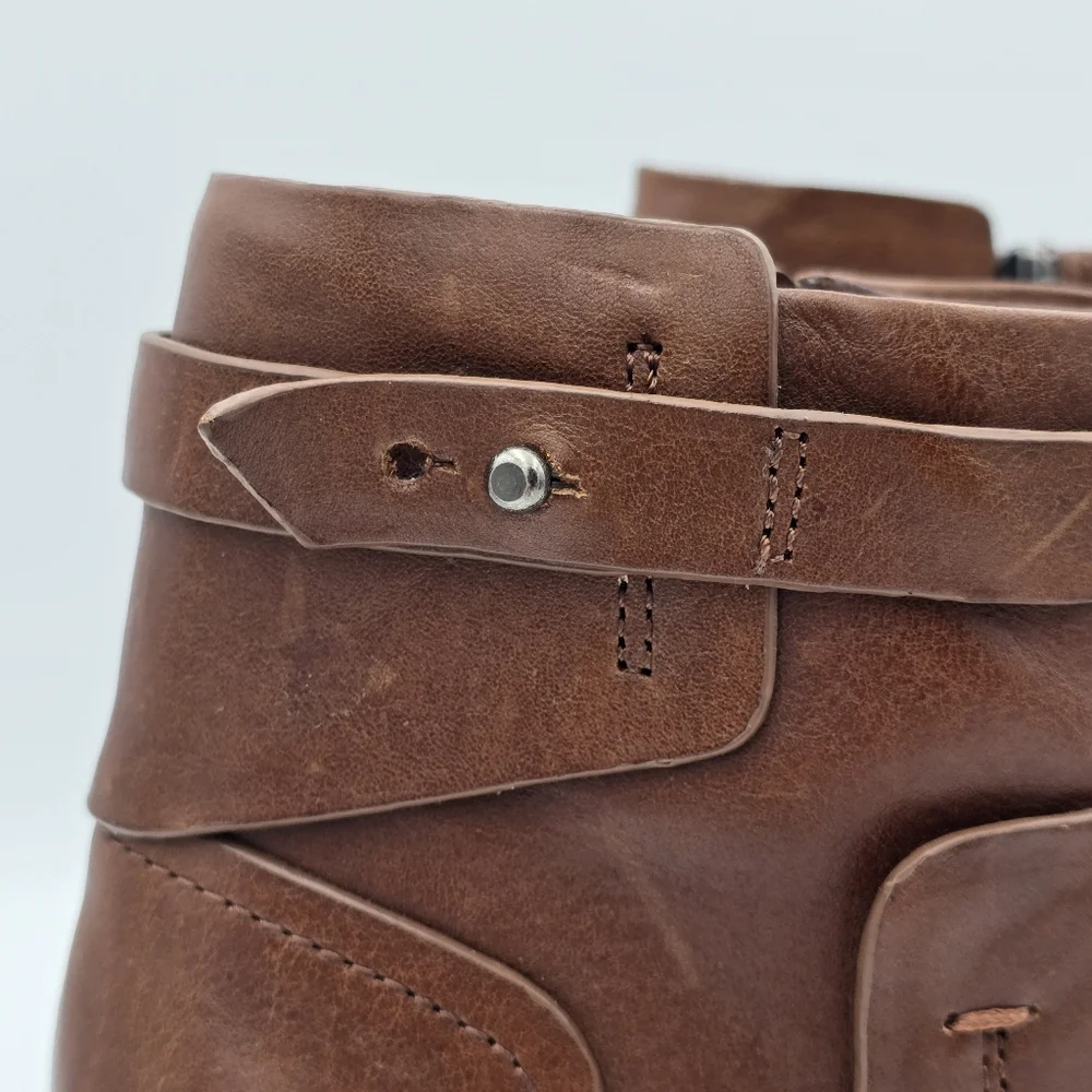 Like-New Vince Camuto Faythe Layered Heeled Ankle Booties, Brown, Women's 7.5M - Picture 2 of 16